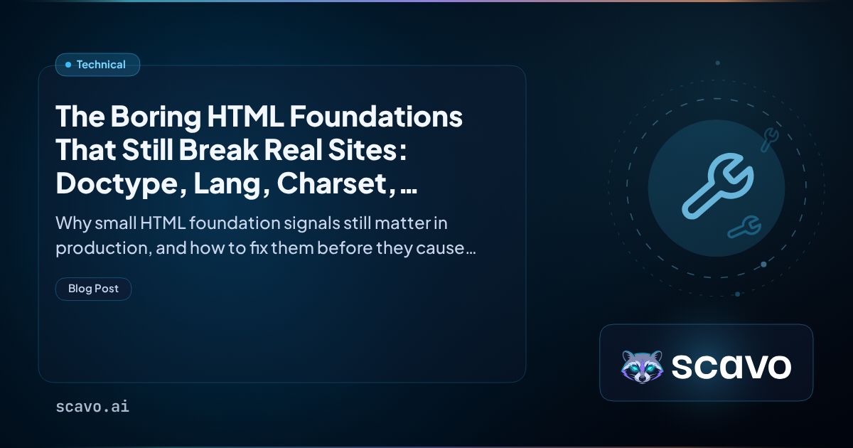 The Boring HTML Foundations That Still Break Real Sites…