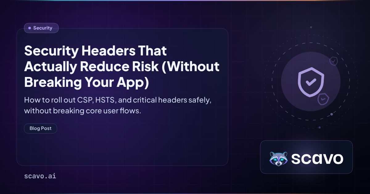 Surelock Security Header Security Headers That Actually Reduce Risk (Without Breaking…