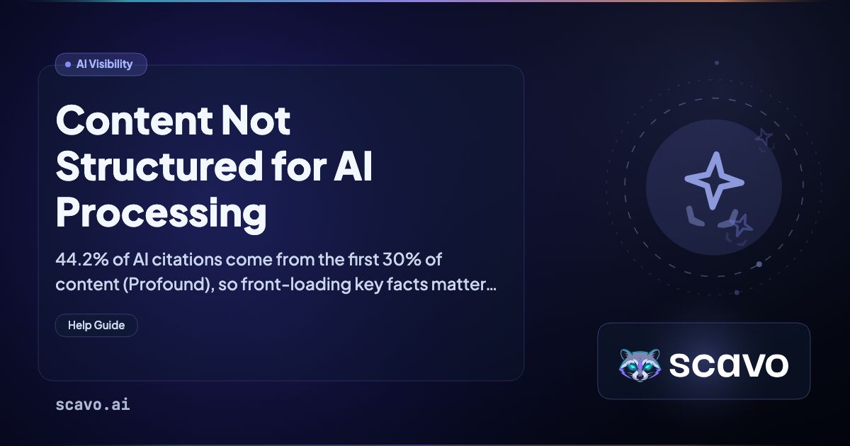 Scavo Content Not Structured for AI Processing - Scavo