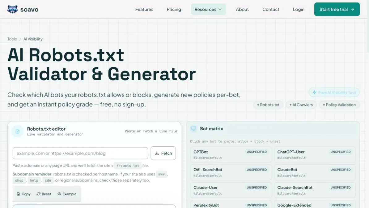 AI Robots.txt Validator & Generator preview